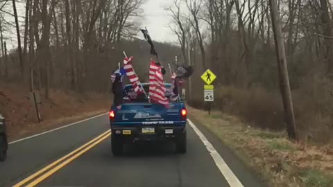 Slow mo of the trump truck in action