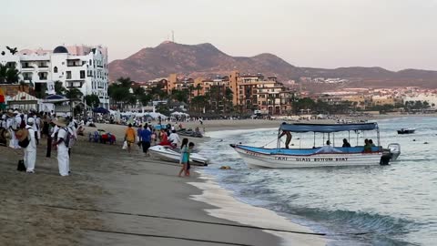 People on a busy beach