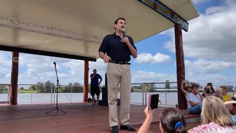 Riccardo Bosi speaking at the Taree Freedom Rally