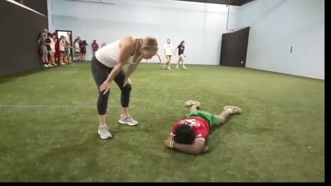 Girl Pushes iShowSpeed On The Floor.. * GONE WRONG*