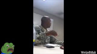 A SOLDIER IN THE U.S. ARMY DISCUSSES WITH OTHER SOLDIERS OF VARIOUS EXTRATERRESTRIAL RACES