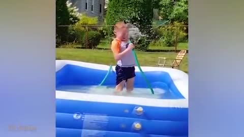 Funny Babies Playing With Water Pool Fails 😂 Funny Baby Videos Compilation