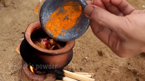 Mini Village Food Video - Spicy Chicken Rice ۔ Village Style
