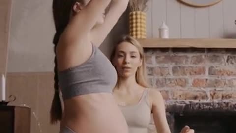 A Pregnant Woman Doing Yoga #shorts