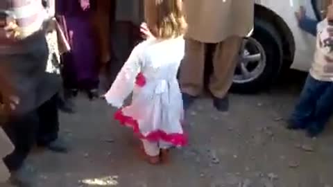 Beautiful little girl dancing in peshawar