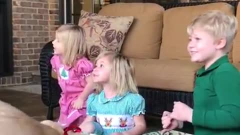 Kids have heartwarming response to new puppy surprise
