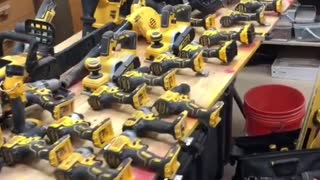 Carpenter Has an Impressive Collection of Dewalt Tools