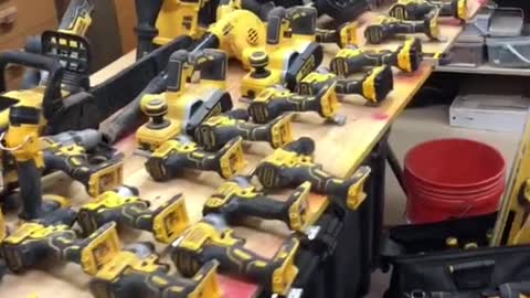 Carpenter Has an Impressive Collection of Dewalt Tools