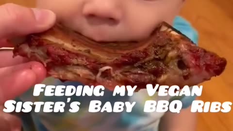 Feeding My Vegan friend's kid meet for the first time