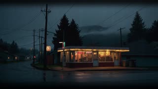 Retro Diner + Rain and Distant Thunder + 2 Hours Ambience and Relaxation