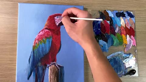 Acrylic Painting Parrot Bird_p32