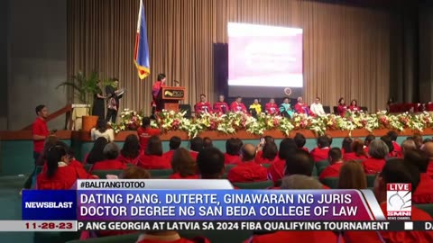 Dating Pangulong Duterte, ginawaran ng Juris Doctor Degree ng San Beda College of Law