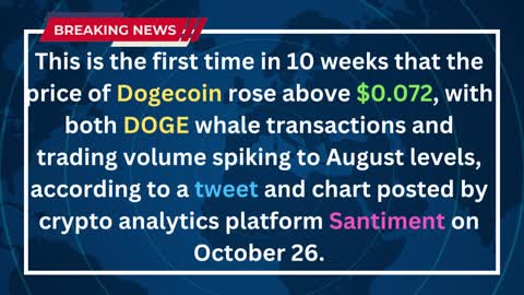 Why has Dogecoin increased by more than 30% over the past two days?