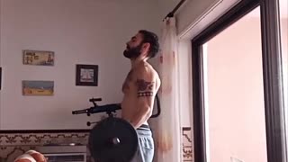 Bicep Curls + Overhead Press + Squat Reps At The Same Time