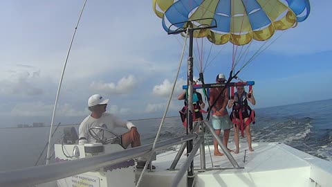 Parasailing Kids Land on the Boat