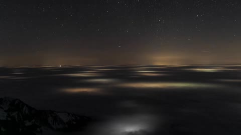 Clouds on a mountain peak