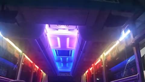 Lighting plafon interior in the bus