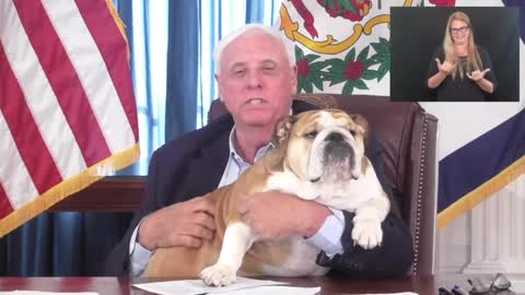 WV Governor uses his dog to promote "For Vaccinated Only" lottery to bribe & trick WV citizens into the jab