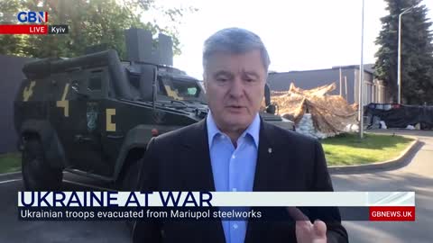 Petro Poroshenko discusses ongoing war in Ukraine as troops are evacuated from Mariupol steelworks