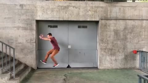 Parkour Man Avoids Lava Floor