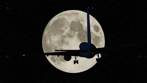 Flight against the full moon