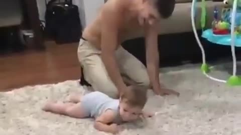Funny babies playing with Dad 😂 Try Not To Laugh
