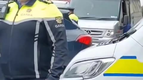 Cork today, Gardaí blocking the roads to chaperone Ireland's replacements in.