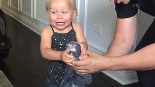 Intense Reaction To Popping Bubble Wrap