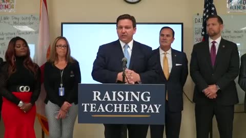 Ron DeSantis Blasts Lawsuits From Teacher's Unions, Remote Learning At Teacher Pay Event