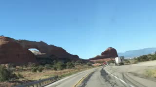 Driving through Moab in Utah