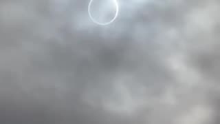 NOW - View of "ring of fire" eclipse from Nevada desert, United States.