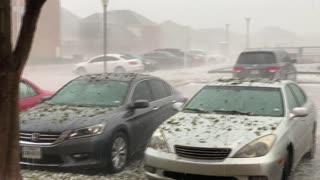 Hail Storm Pelts and Pounds Vehicles