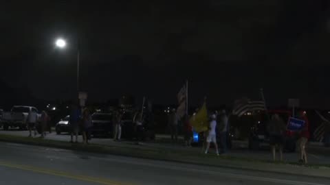 Patriots gathering outside of Mar-a-Lago