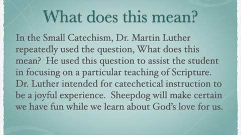 Lutheran Catechetical Instruction 1.0