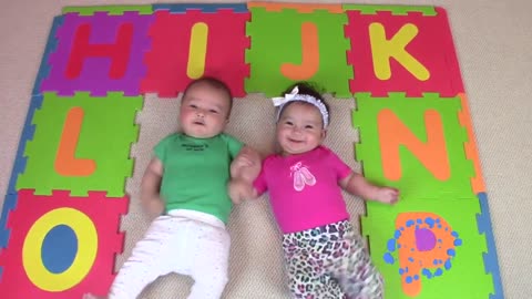 Learn ABC Alphabet Song Nursery Rhymes for kids with Twin Babies