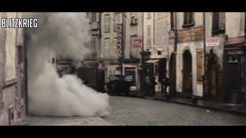 SS soldiers in the streets of Clermont-Ferrand 1940 [HD Color]