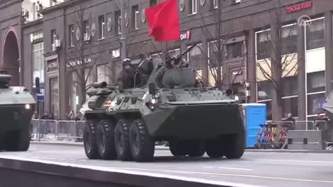 Russian tanks parade down Moscow streets in ‘ victory day rehearsal’