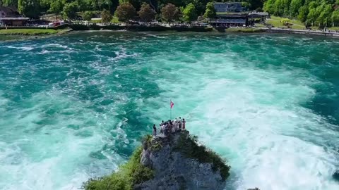 Swiss Rhine Fall (Rheinfall) is considered the largest in Europe.