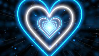 694. Heart Tunnel💙Blue Love Heart Tunnel Background Video Loop Heart