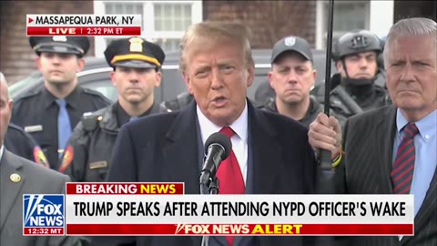 Trump Calls For Tougher Prosecutions After Visiting Wake Of Slain NYPD Officer