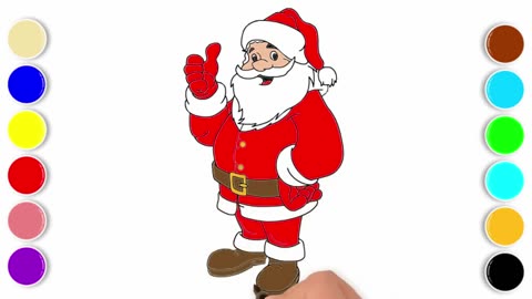 How to Draw Santa Claus Christmas Easy Step by Step and Coloring