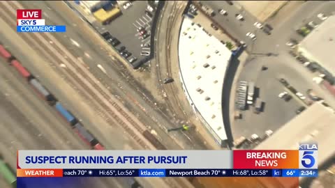 Man tries to jump on train during pursuit