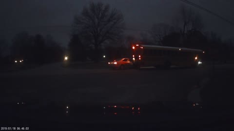 Inattentive Driver Drives Straight into School Bus