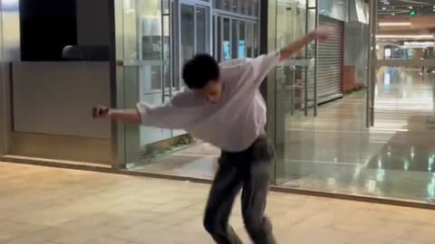 Skateboarding on the street at night