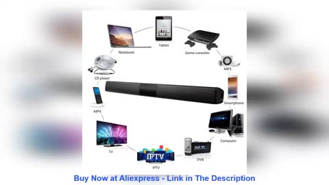 ✨ 20W Soundbar Portable Column Wireless Bluetooth-compatible Speaker Powerful 3D Music Sound bar