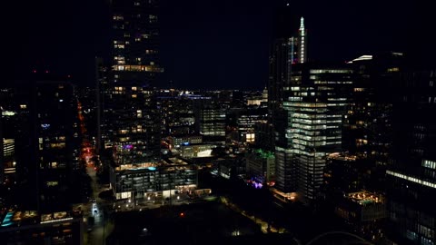 Panorama of a big city at night from the heights