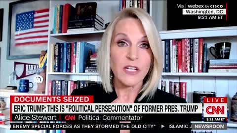 Political commentator Alice Stewart on August 9: “Anything short of finding the nuclear codes at Mar-a-Lago is going to hugely backfire on the Biden administration”