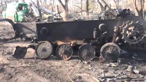 Volnovakha, cleaned from Ukrainian forces (destroyed Ukrainian equipment)