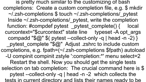 Get pytest autocompletion in zshell