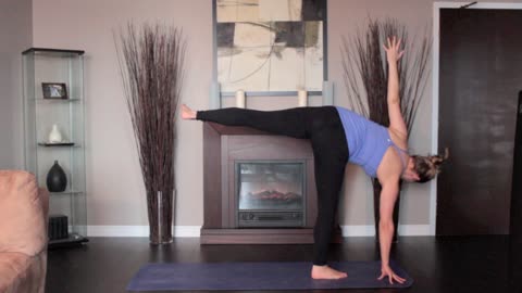 Yoga Class | Half-moon-right pose | Home Yoga Workout | Female yoga model | Rumble video